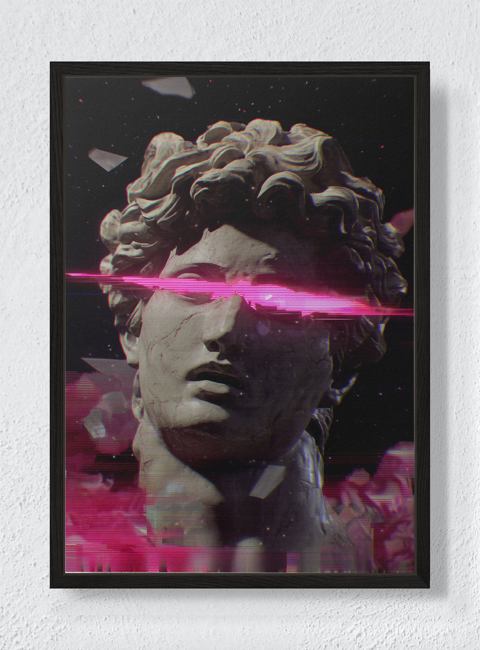GLITCH RENAISSANCE - Black frame canvas