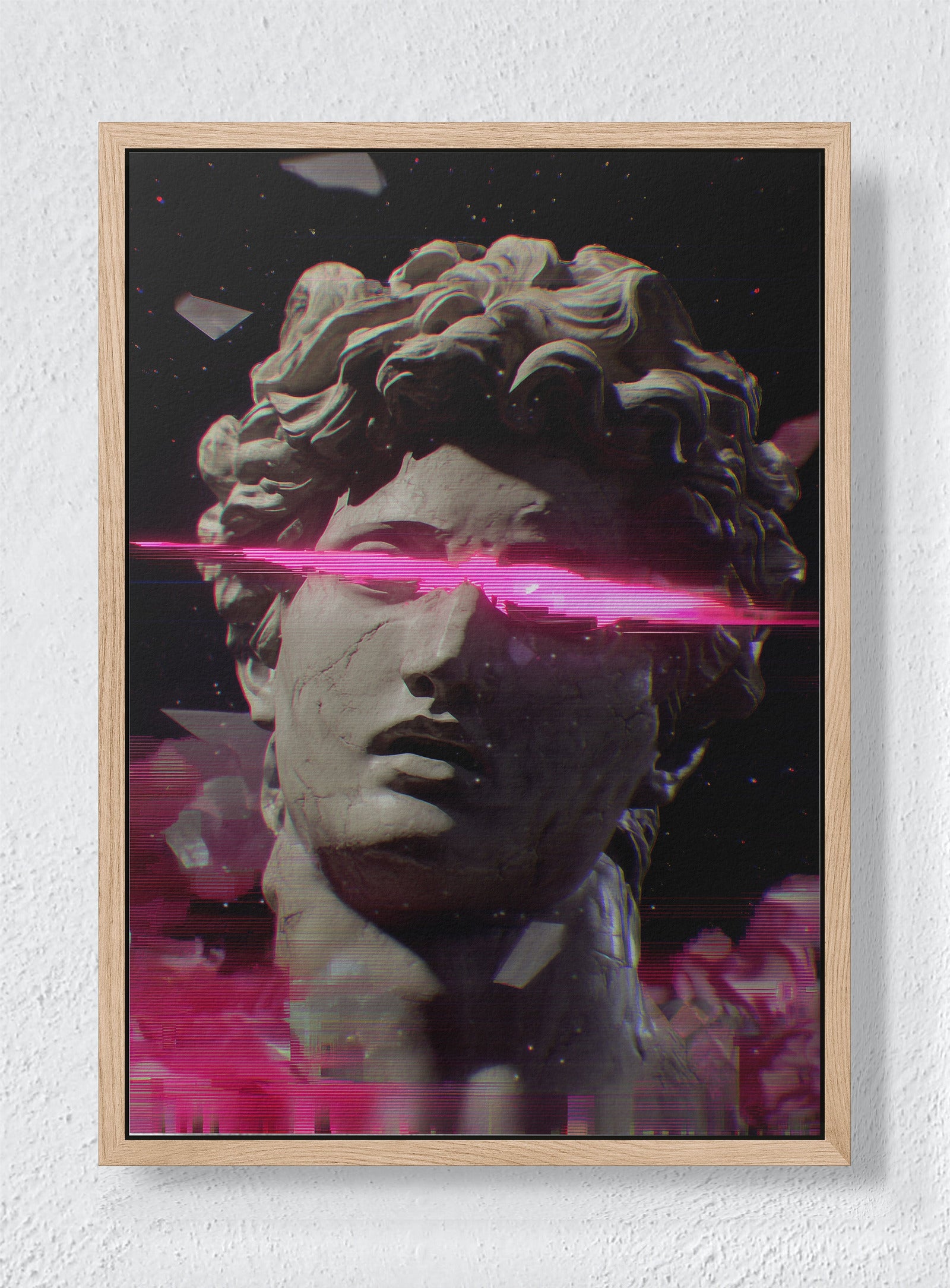 GLITCH RENAISSANCE - Natural frame canvas