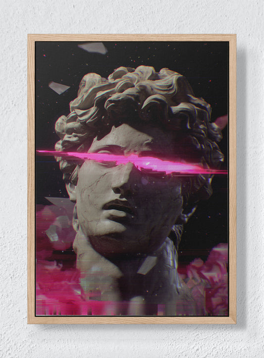 GLITCH RENAISSANCE - Natural frame canvas