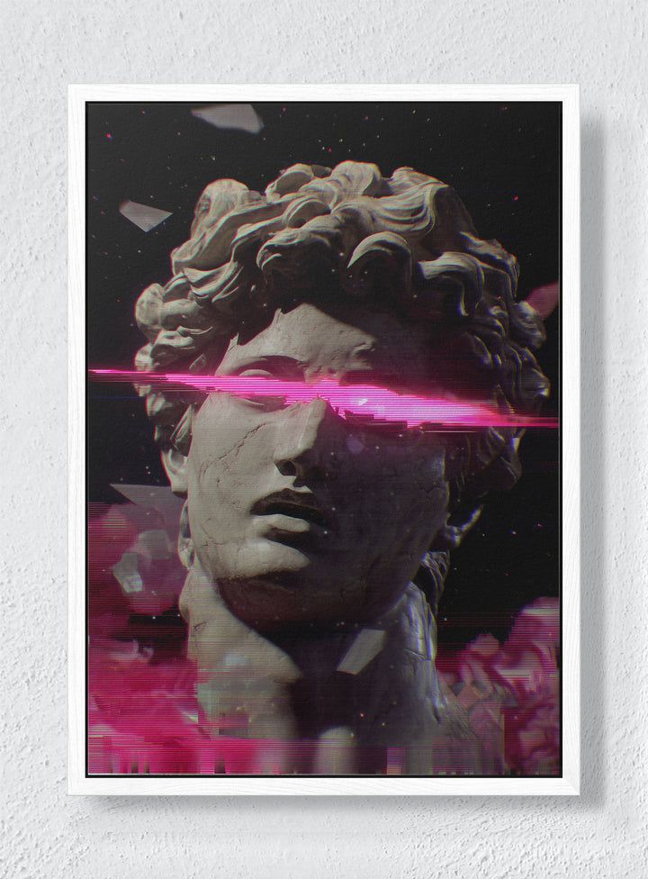 GLITCH RENAISSANCE - White frame canvas