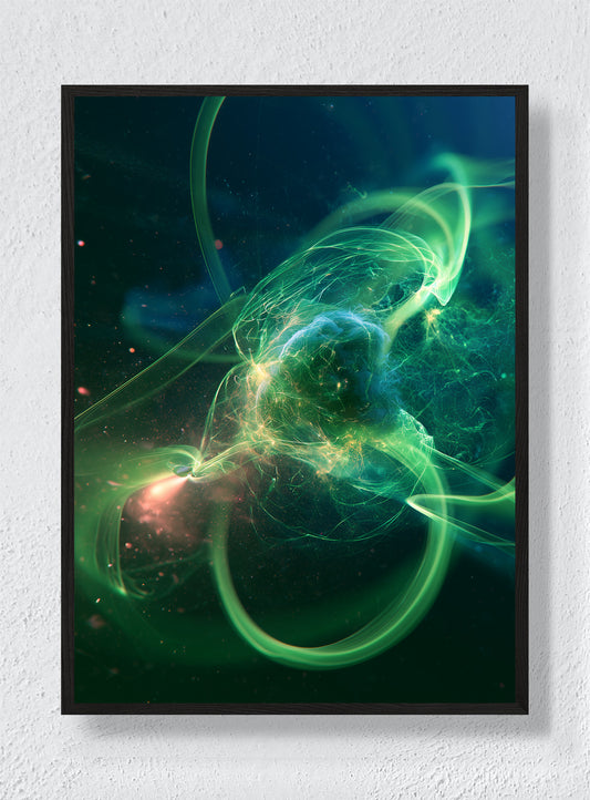 GREEN LIGHT IN MOTION - Black Frame