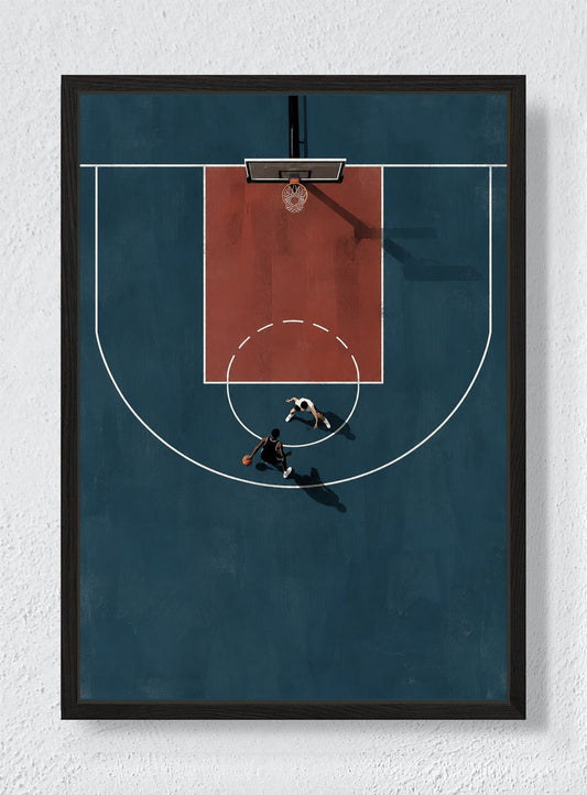 HALF COURT - Black frame canvas
