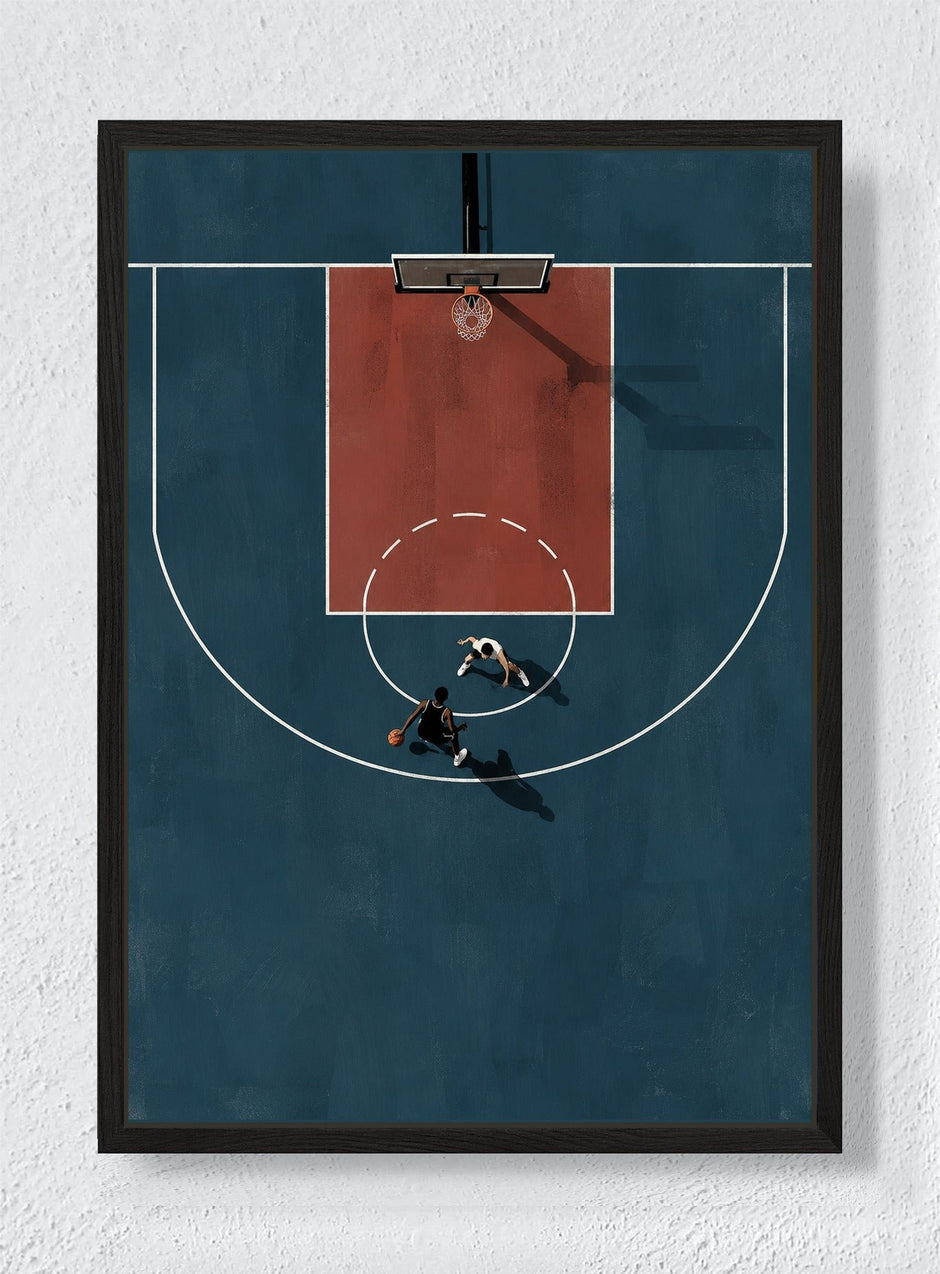 HALF COURT - Black frame canvas