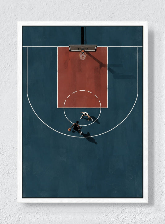 HALF COURT - White frame canvas