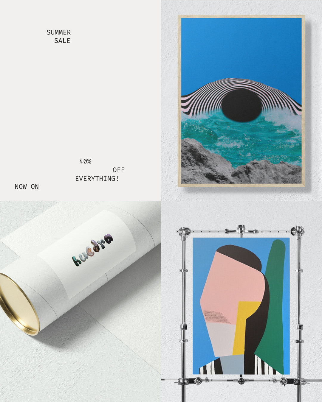 Huedra summer sale art print campaign