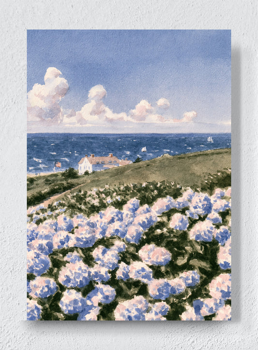 HYDRANGEAS BY THE SEA - Unframed canvas