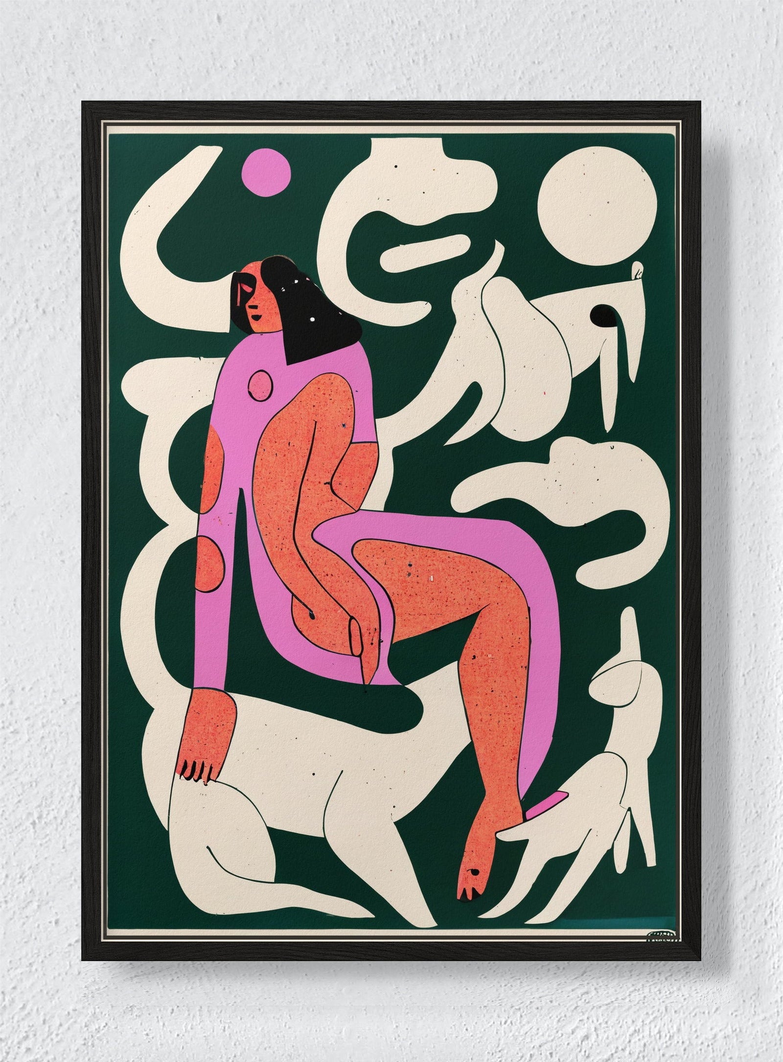 IN THE GREEN ROOM - Black frame canvas