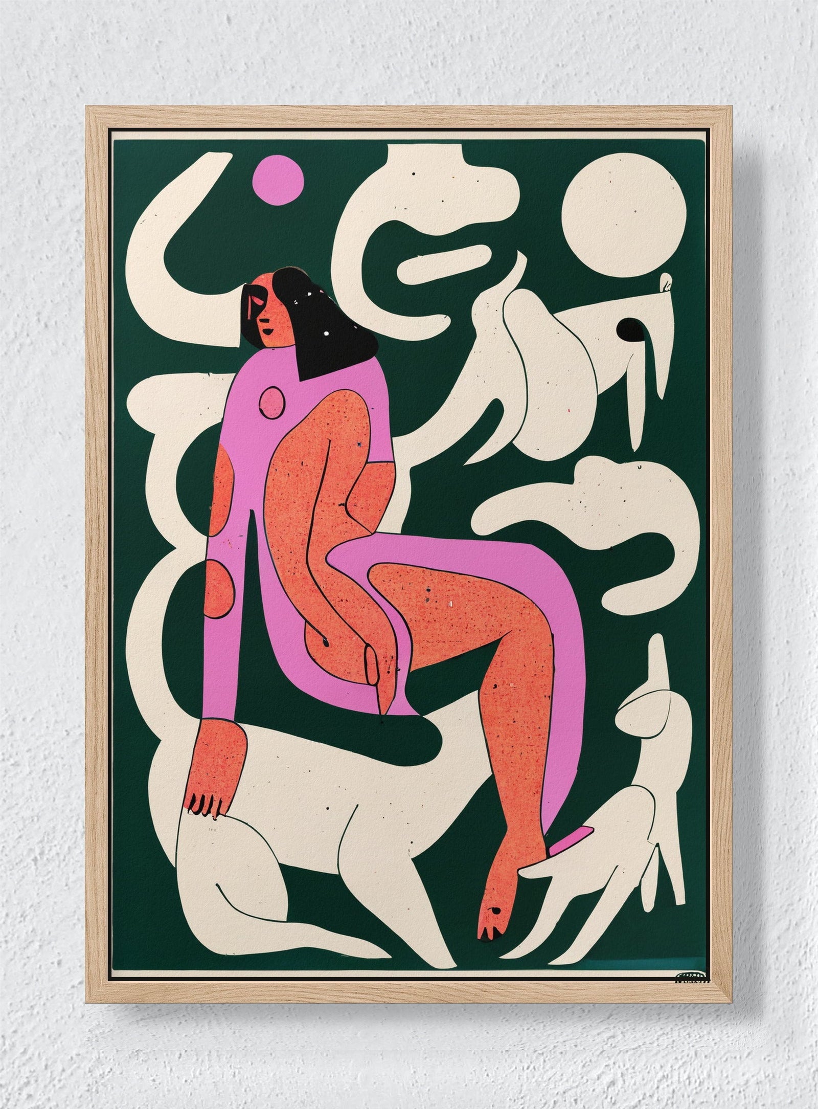 IN THE GREEN ROOM - Natural frame canvas