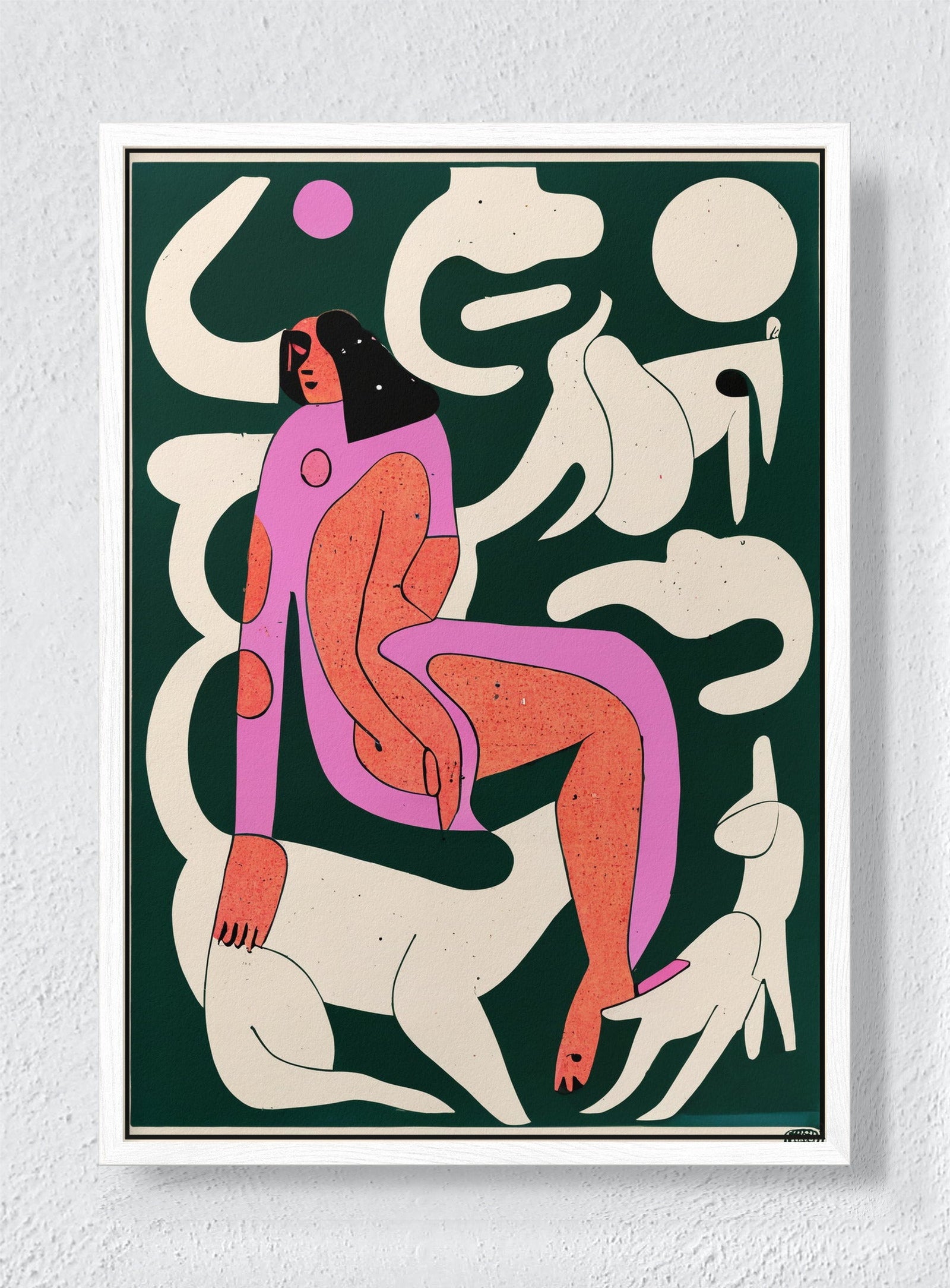 IN THE GREEN ROOM - White frame canvas