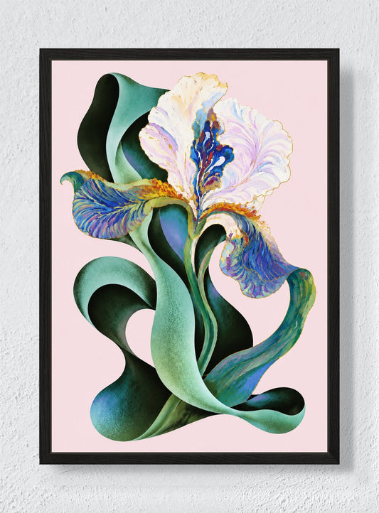 IRIS IN SHADOW - Black frame canvas