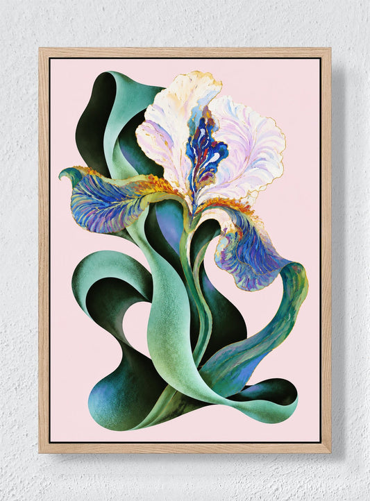 IRIS IN SHADOW - Natural frame canvas