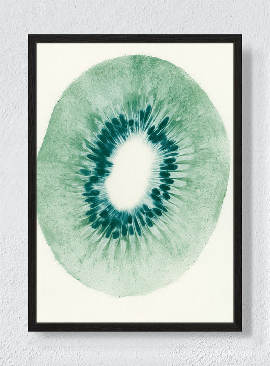 KIWI IN GREEN - Black frame canvas