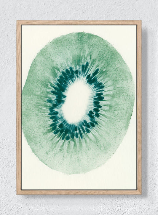 KIWI IN GREEN - Natural frame canvas