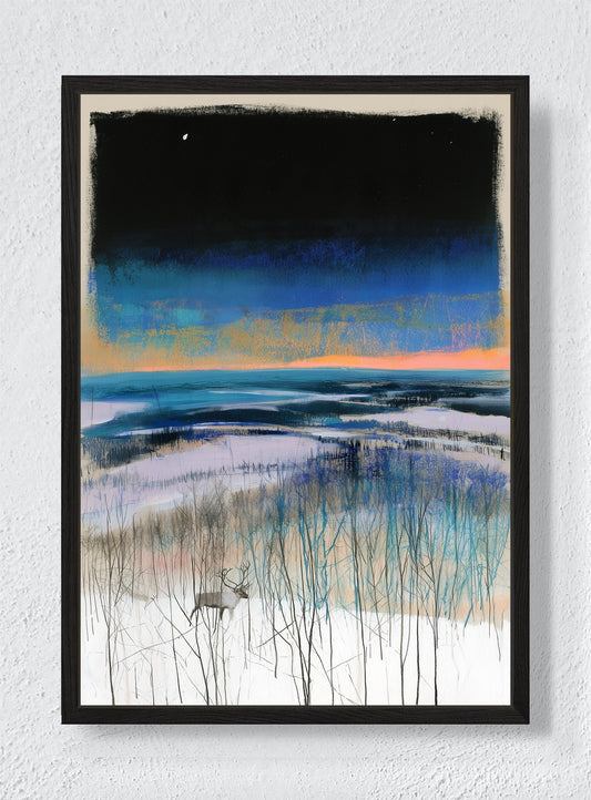LAST LIGHT ON THE DUNES - Black frame canvas