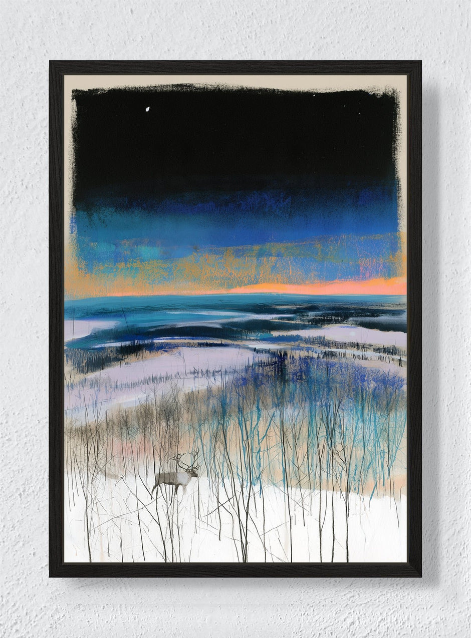 LAST LIGHT ON THE DUNES - Black frame canvas