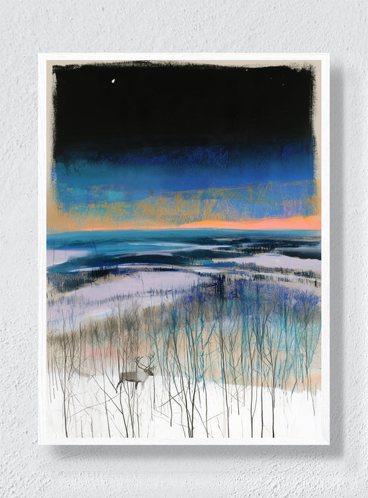 LAST LIGHT ON THE DUNES - White Frame