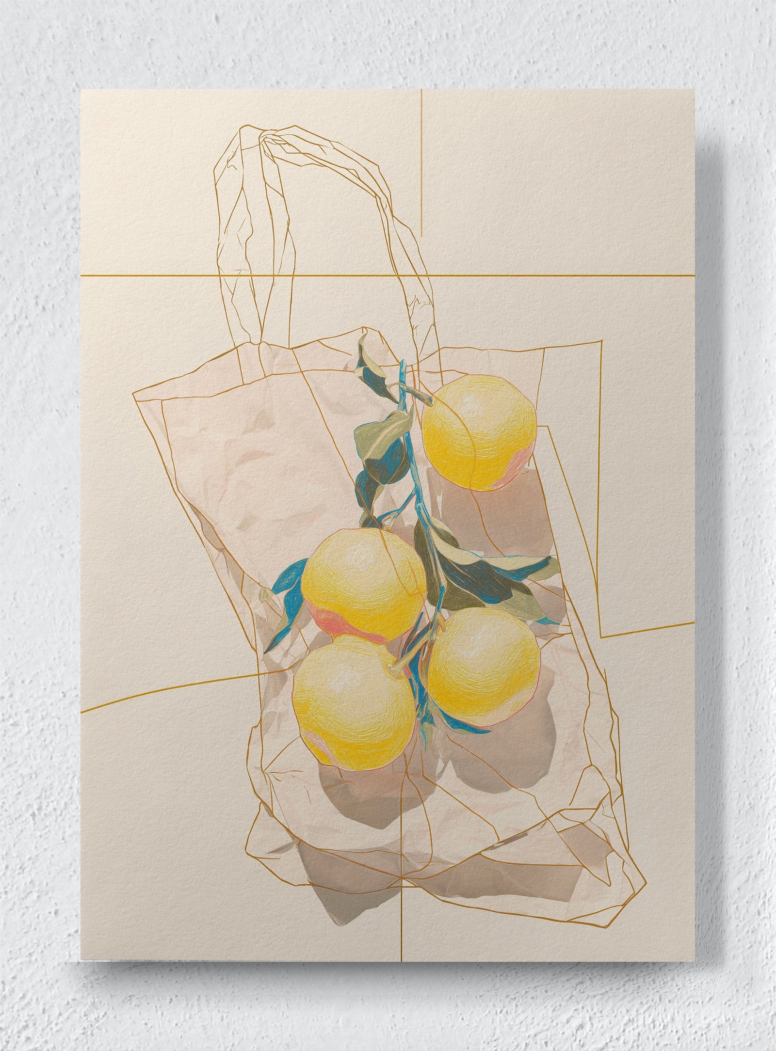 LEMONS IN A QUIET CONTAINER - Unframed canvas
