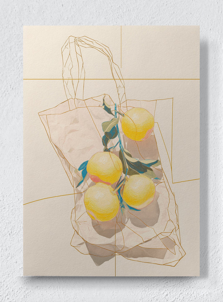 LEMONS IN A QUIET CONTAINER - Unframed canvas