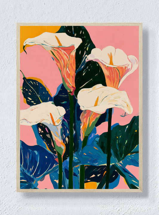 LILIES IN THE PINK - Natural Frame
