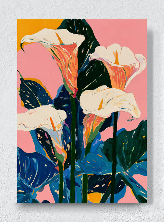 LILIES IN THE PINK - Unframed canvas