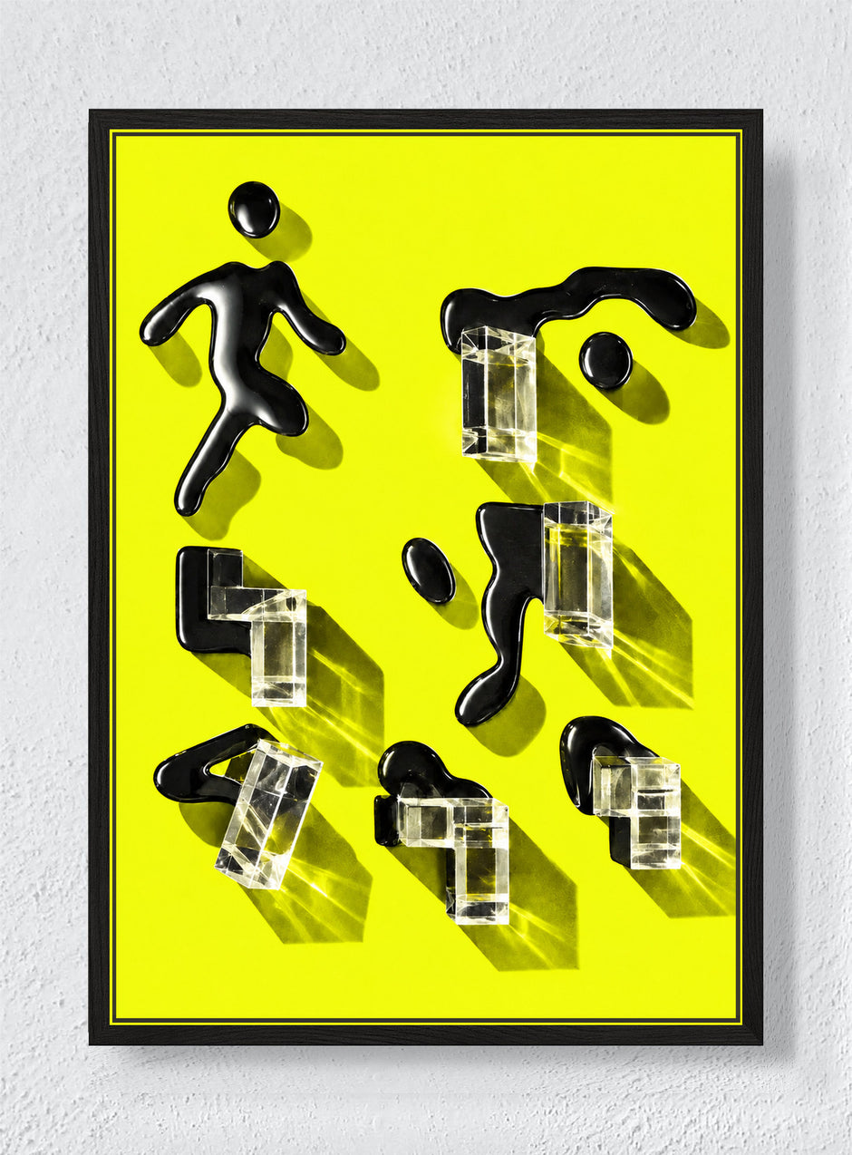 TRANSPARENT THINGS MISBEHAVING - Black frame canvas