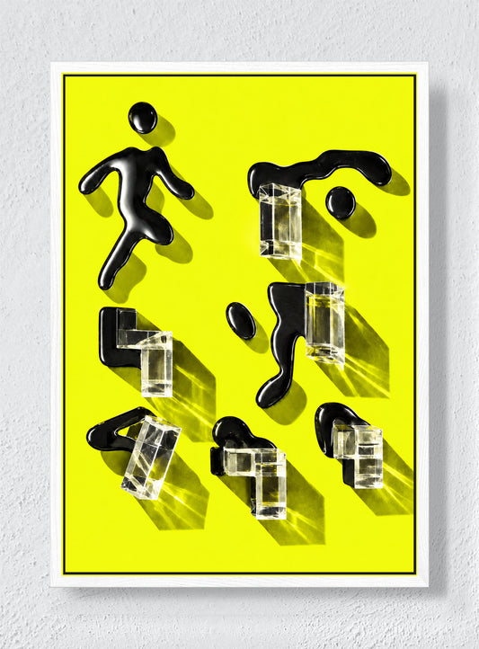 TRANSPARENT THINGS MISBEHAVING - White frame canvas