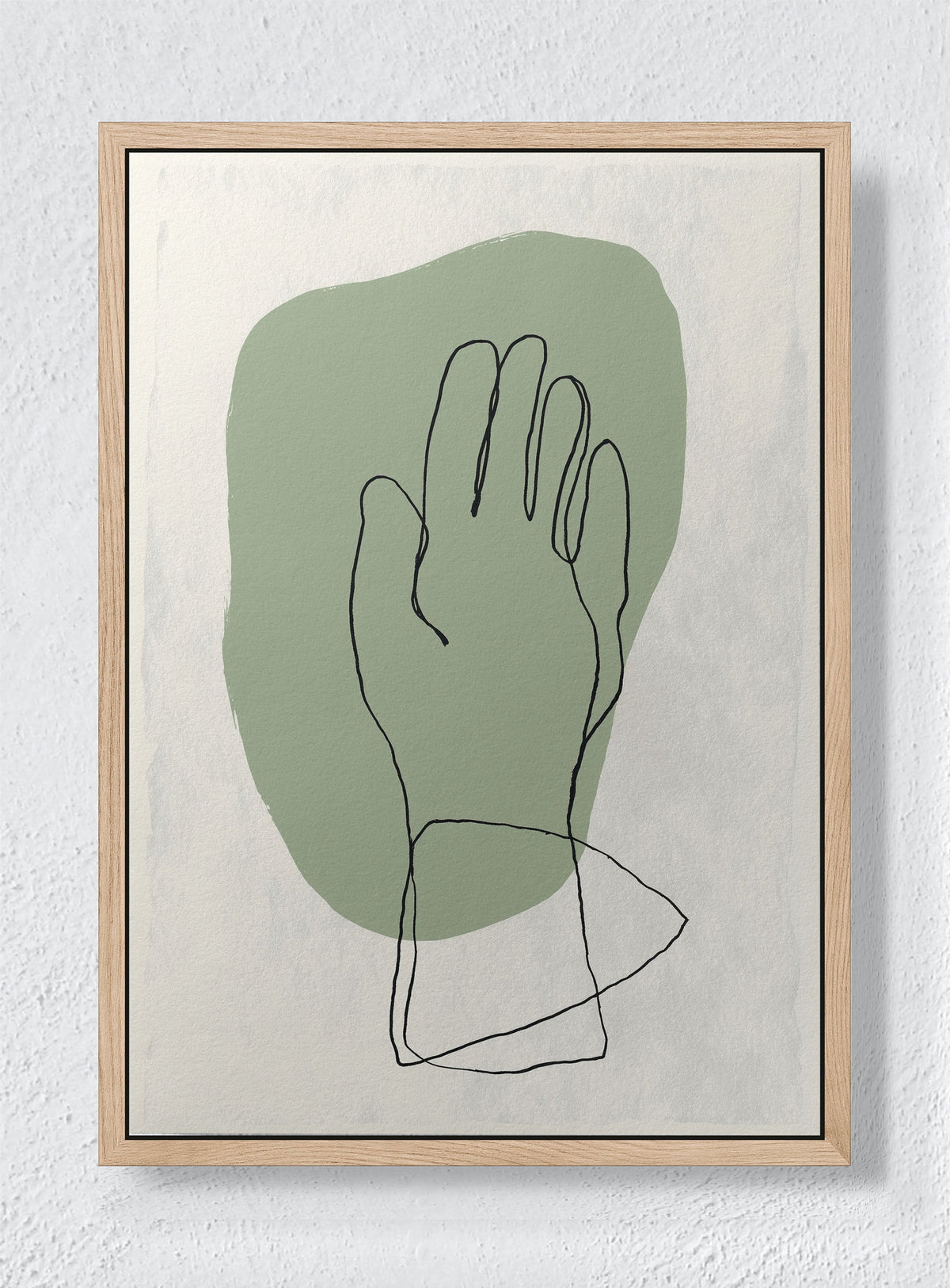 LINE AND LEAF - Natural frame canvas