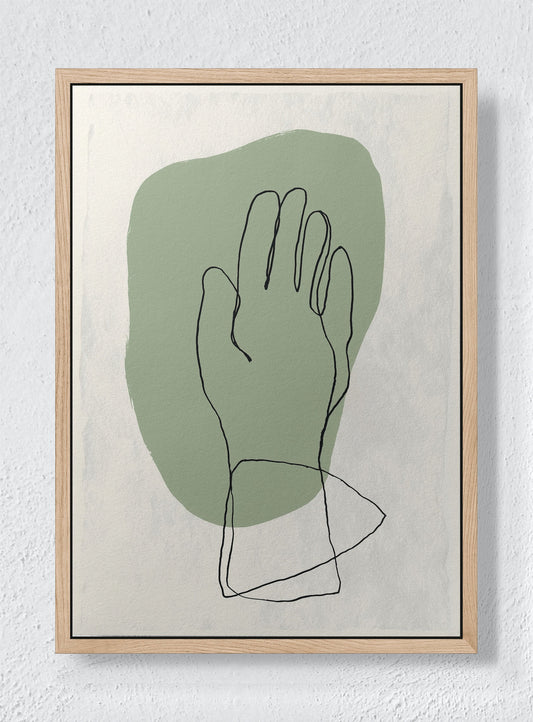 LINE AND LEAF - Natural frame canvas