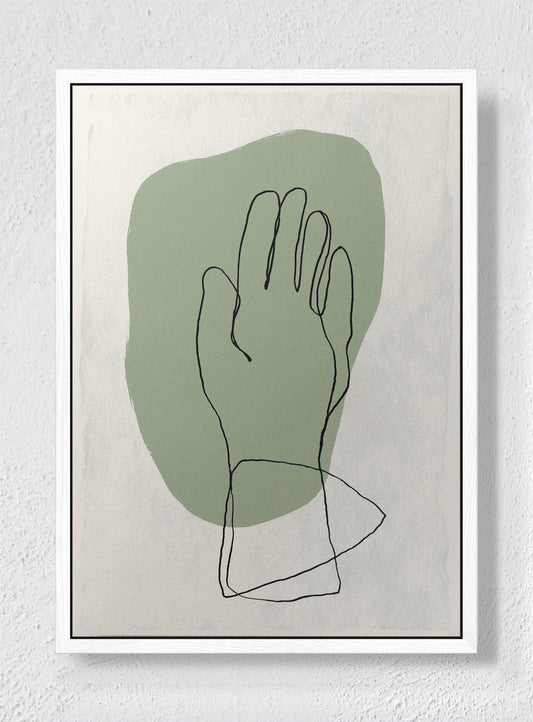 LINE AND LEAF - White frame canvas