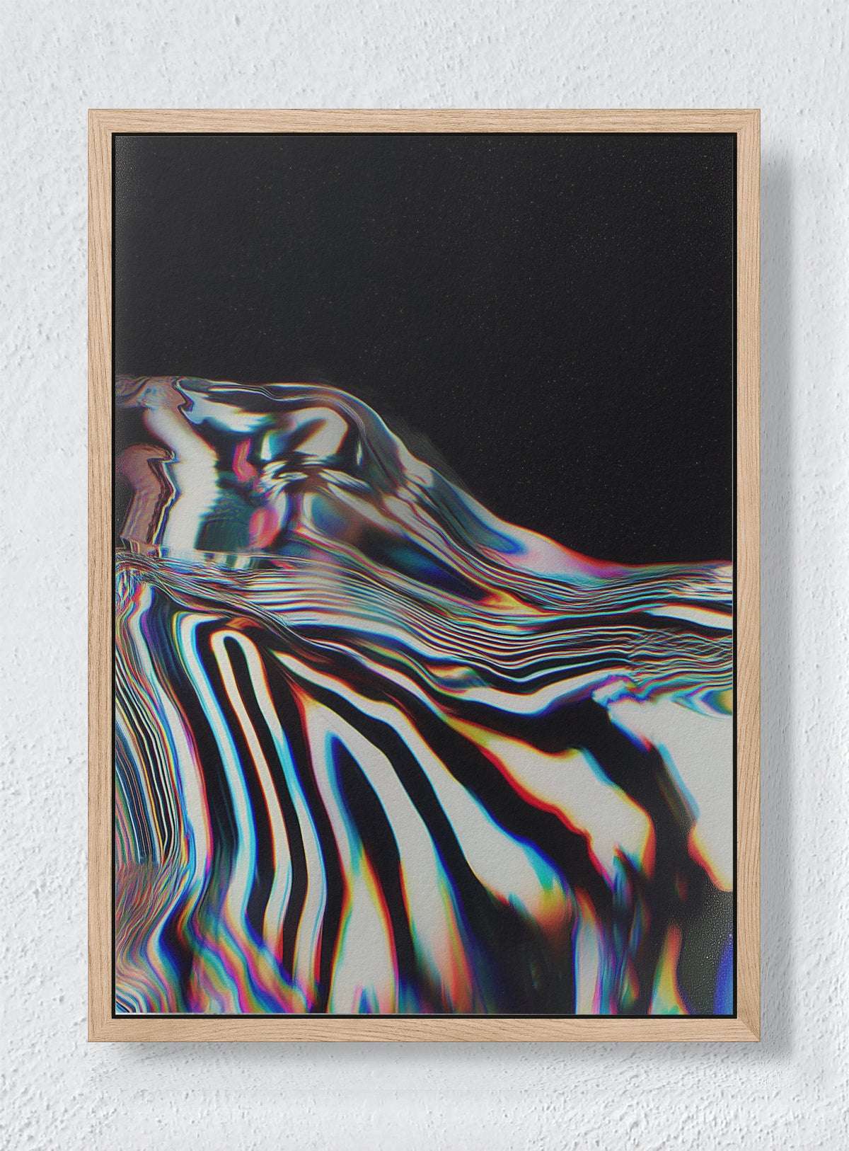 LIQUID ZEBRA - Natural frame canvas
