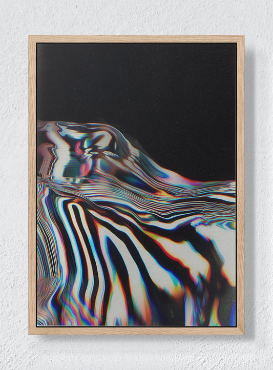 LIQUID ZEBRA - Natural frame canvas
