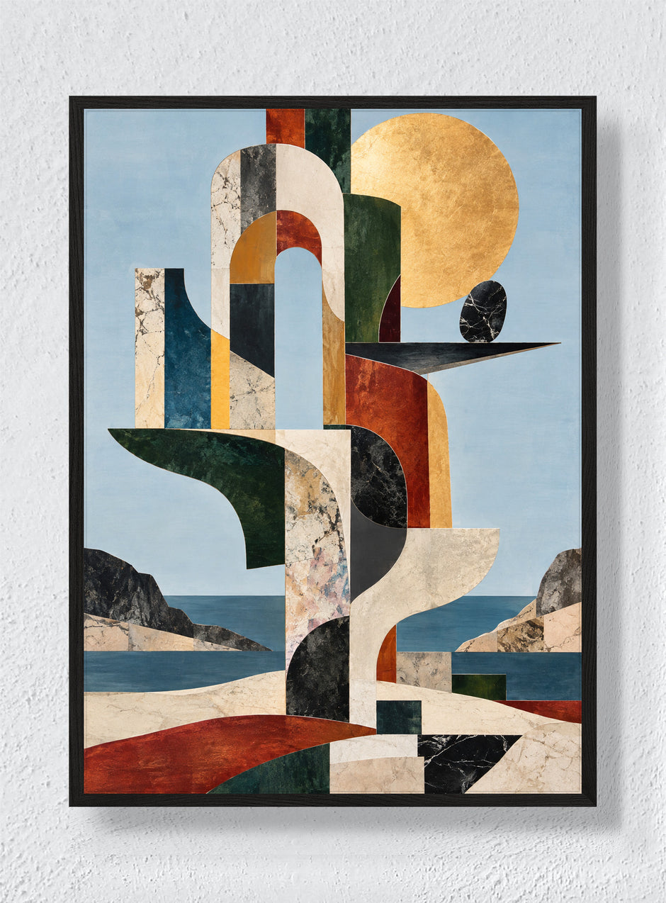 MARBLE ARCHITECTURE BY THE WATER - Black Frame