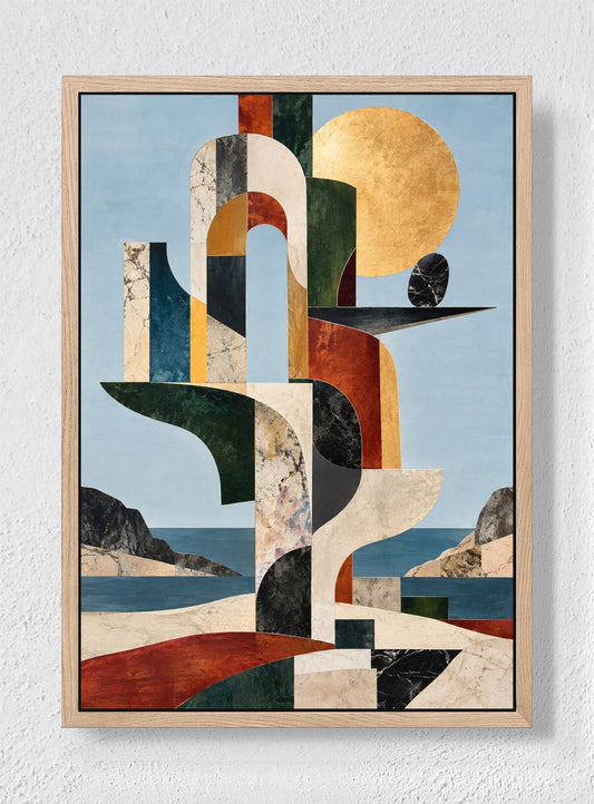 MARBLE ARCHITECTURE BY THE WATER - Natural frame canvas