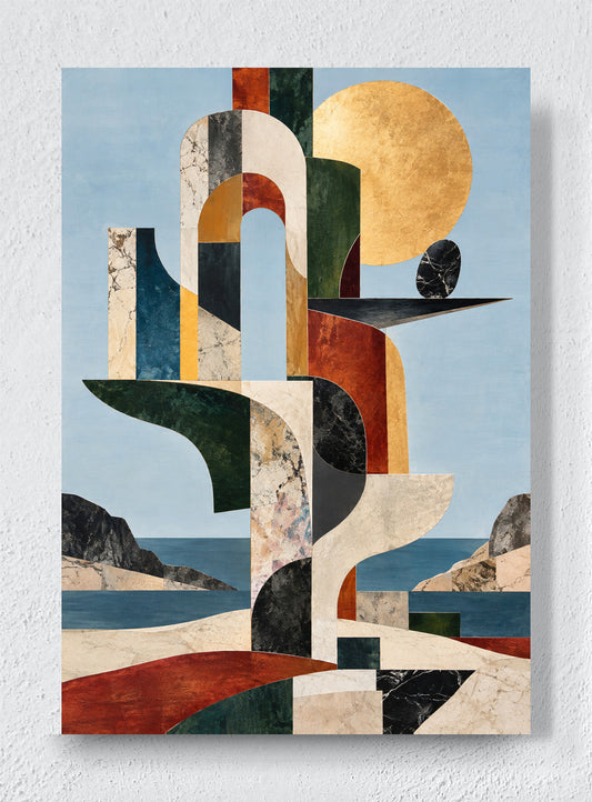 MARBLE ARCHITECTURE BY THE WATER - Unframed canvas