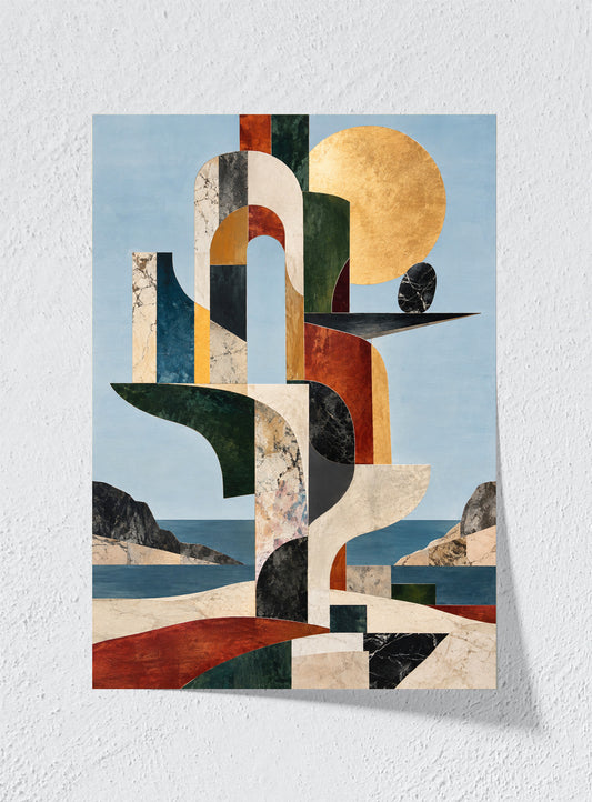 MARBLE ARCHITECTURE BY THE WATER - Unframed