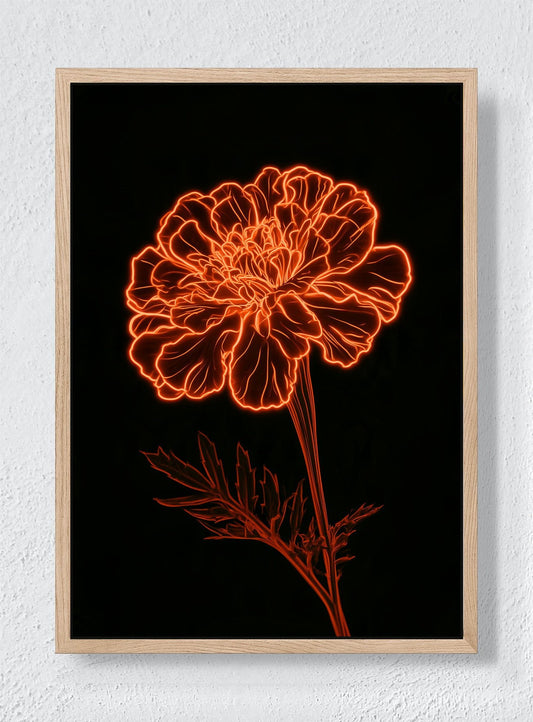 MARIGOLD AFTER MIDNIGHT - Natural frame canvas