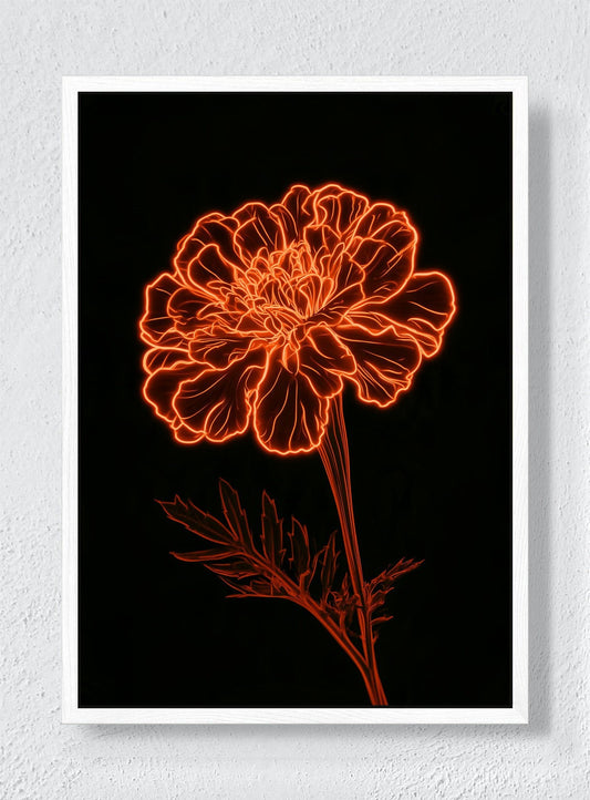 MARIGOLD AFTER MIDNIGHT - White frame canvas
