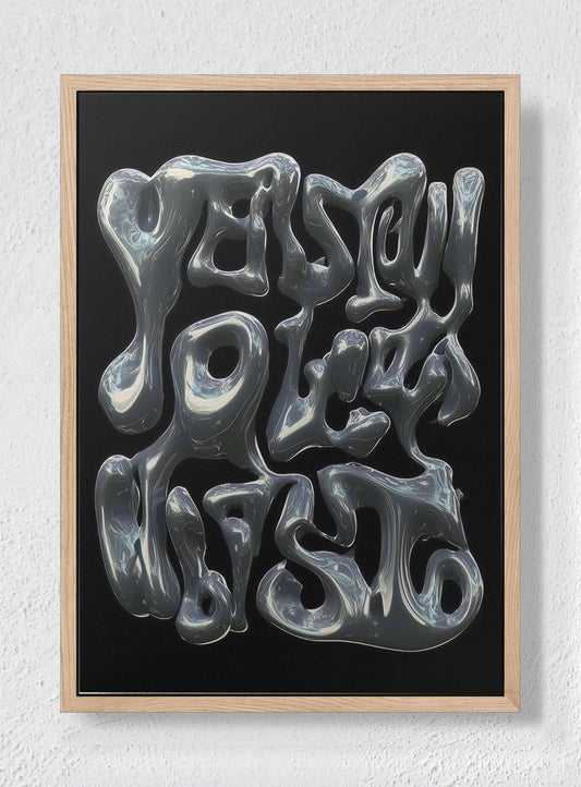 MELTED LANGUAGE - Natural frame canvas