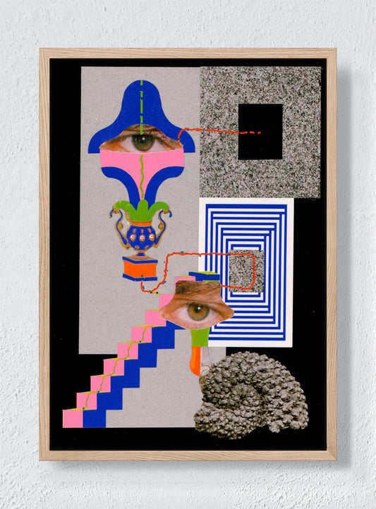 MIND TAKING THE STAIRS - Natural frame canvas