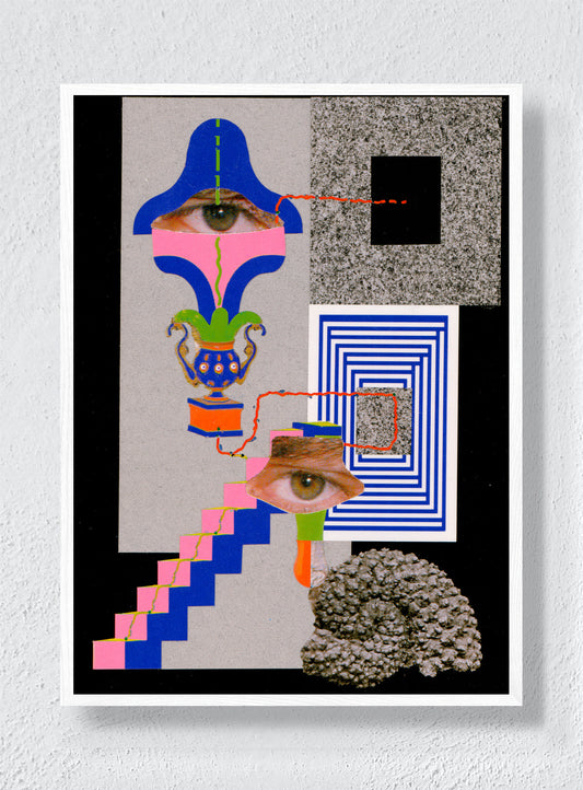 MIND TAKING THE STAIRS - White Frame