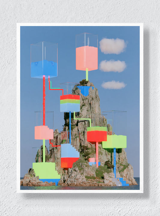 MOUNTAIN DREAMING IN COLOUR - White Frame