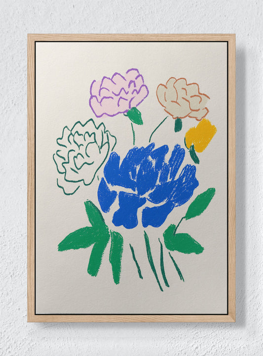 NAIVE BOTANICA - Natural frame canvas