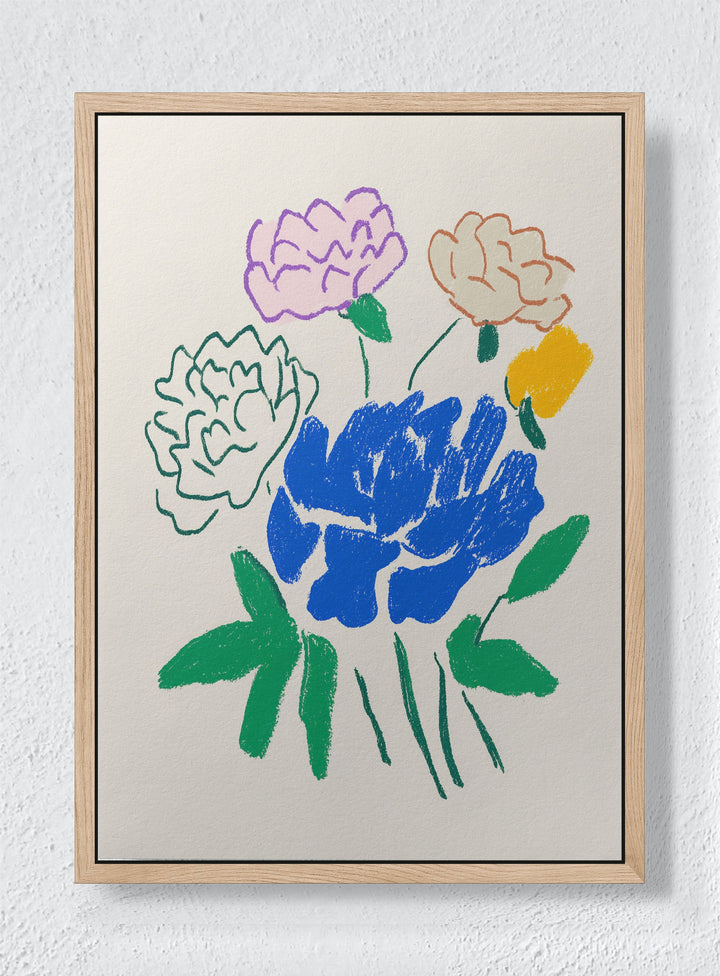 NAIVE BOTANICA - Natural frame canvas