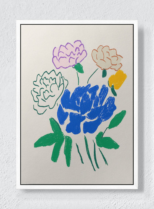 NAIVE BOTANICA - White frame canvas