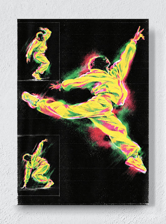 DANCE DIAGRAM IN ACID LIGHT - Unframed canvas
