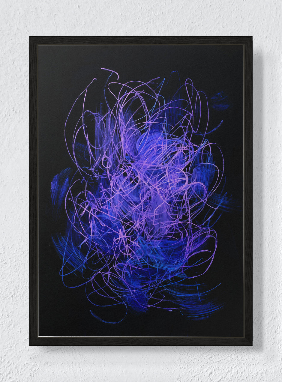 NEON NERVES - Black frame canvas