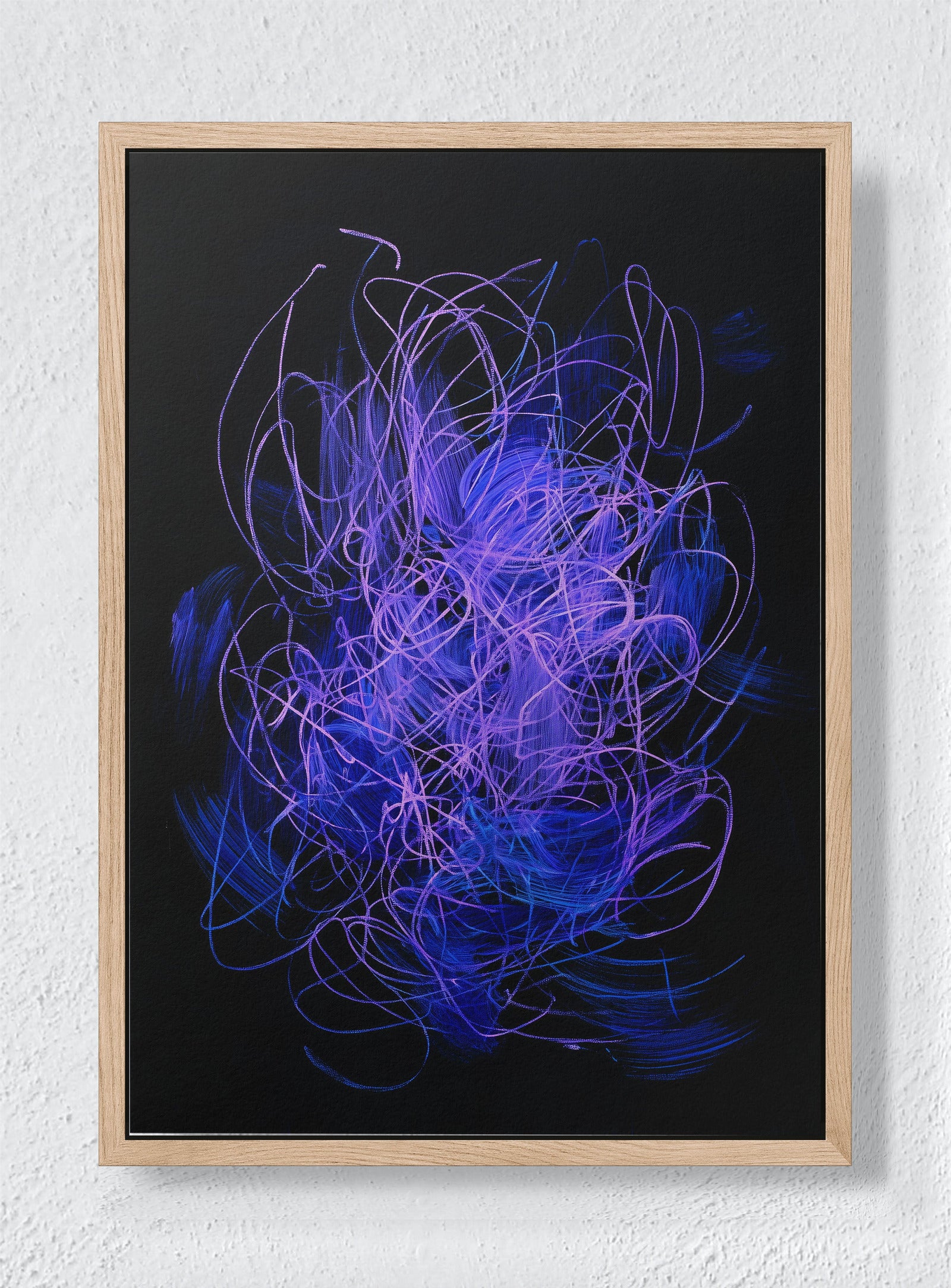 NEON NERVES - Natural frame canvas