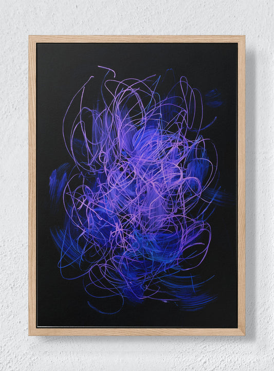 NEON NERVES - Natural frame canvas