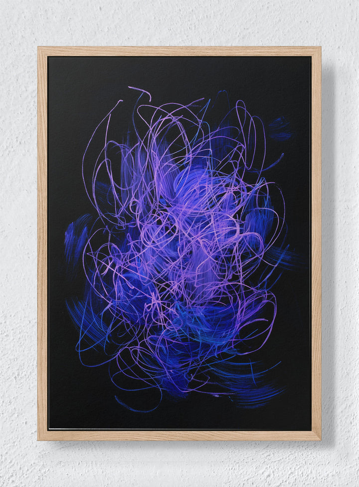 NEON NERVES - Natural frame canvas