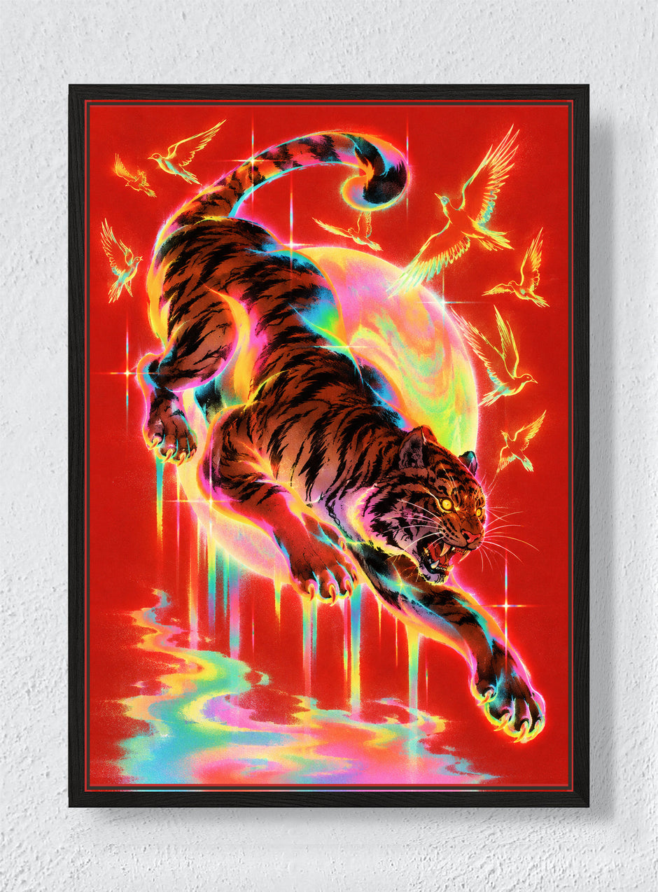 ELECTRIC PREDATOR - Black frame canvas